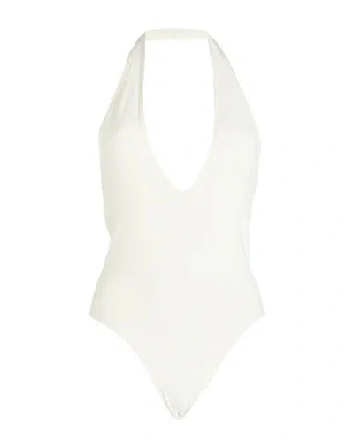 Kontatto Woman Bodysuit Cream Size Onesize Viscose, Polyester In White