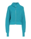Kontatto Woman Cardigan Turquoise Size Onesize Cotton In Blue