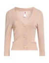 Kontatto Woman Cardigan Beige Size Onesize Cotton In Neutral