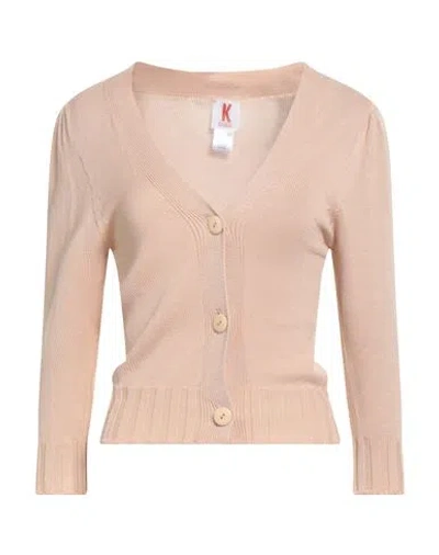 Kontatto Woman Cardigan Beige Size Onesize Cotton In Neutral