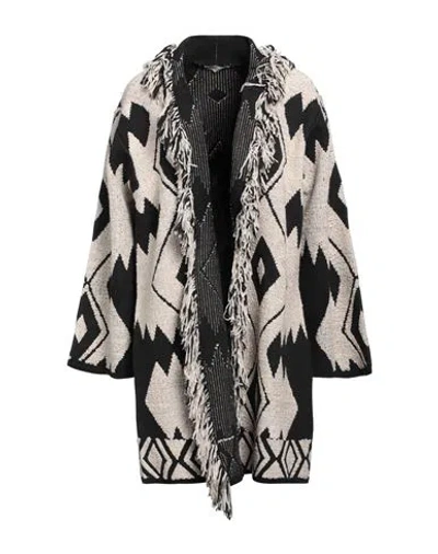 Kontatto Woman Cardigan Black Size Onesize Acrylic, Cotton, Polyamide