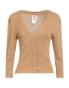 Kontatto Woman Cardigan Camel Size Onesize Cotton In Brown