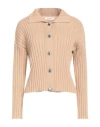 Kontatto Woman Cardigan Camel Size Onesize Cotton In Beige
