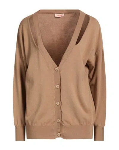 Kontatto Woman Cardigan Camel Size Onesize Viscose, Polyester In Brown