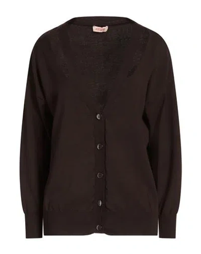 Kontatto Woman Cardigan Chocolate Brown Size Onesize Viscose, Polyester