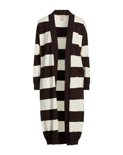 Kontatto Woman Cardigan Dark Brown Size Onesize Viscose, Polyester