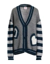 Kontatto Woman Cardigan Grey Size Onesize Acrylic, Mohair Wool, Polyamide In Multi