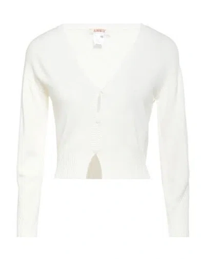Kontatto Woman Cardigan Ivory Size Onesize Viscose, Pbt - Polybutylene Terephthalate In White