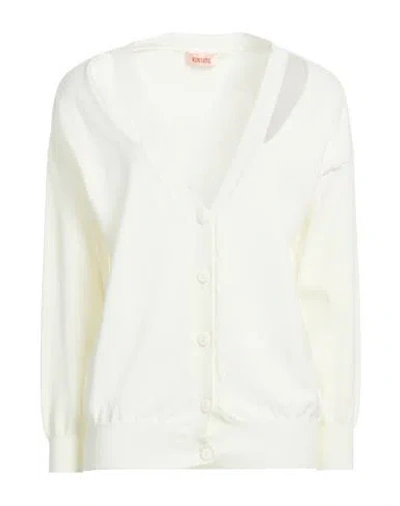 Kontatto Woman Cardigan Ivory Size Onesize Viscose, Polyester In Neutral