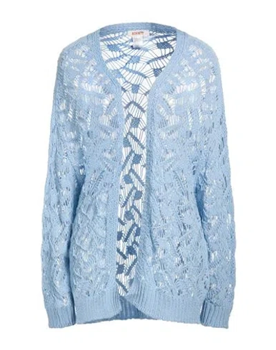 Kontatto Woman Cardigan Light Blue Size Onesize Cotton, Polyamide