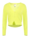 Kontatto Woman Cardigan Lime Green Size Onesize Viscose, Pbt - Polybutylene Terephthalate In Green