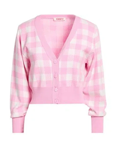 Kontatto Woman Cardigan Pink Size Onesize Viscose, Acrylic, Elastane