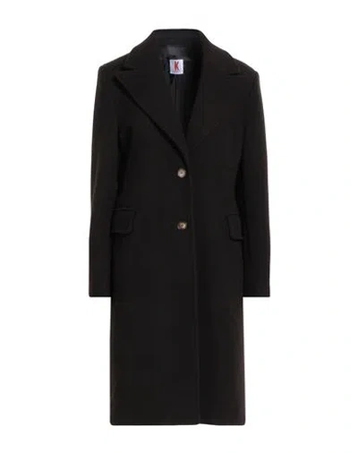 Kontatto Woman Coat Dark Brown Size 8 Polyester In Black