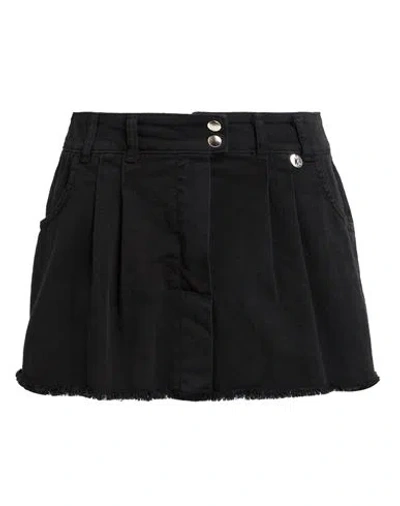 Kontatto Woman Denim Skirt Black Size M Cotton, Elastane
