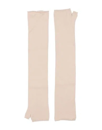 Kontatto Woman Gloves Beige Size Onesize Viscose, Polyamide In Sand