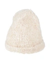 Kontatto Woman Hat Beige Size Onesize Acrylic, Mohair Wool, Polyamide, Wool, Elastane In Sand
