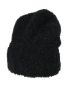 Kontatto Woman Hat Black Size Onesize Acrylic, Mohair Wool, Polyamide, Wool, Elastane