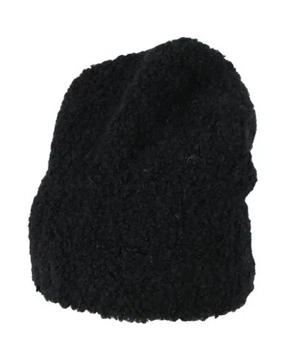 Kontatto Woman Hat Black Size Onesize Acrylic, Mohair Wool, Polyamide, Wool, Elastane