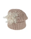 Kontatto Woman Hat Sand Size Onesize Polyester, Acrylic, Mohair Wool, Polyamide, Metallic Polyester In Sand