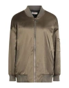 Kontatto Woman Jacket Military Green Size L Polyester, Cotton, Elastane