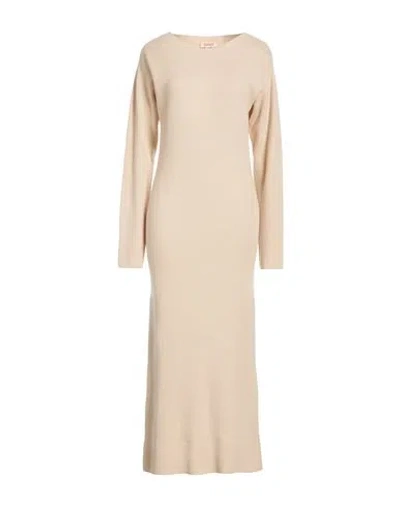Kontatto Woman Maxi Dress Beige Size Onesize Polyamide, Virgin Wool