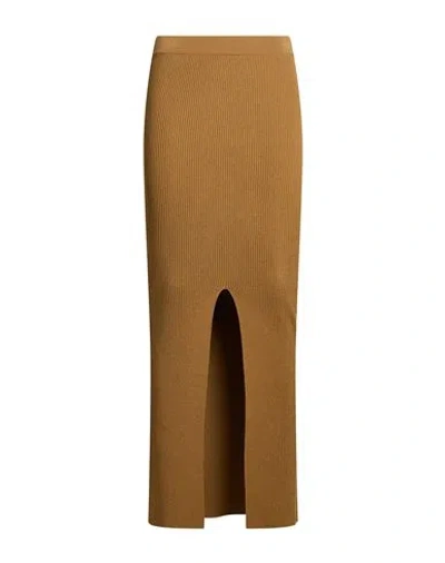 Kontatto Woman Maxi Skirt Camel Size Onesize Viscose, Acrylic, Elastane In Sand