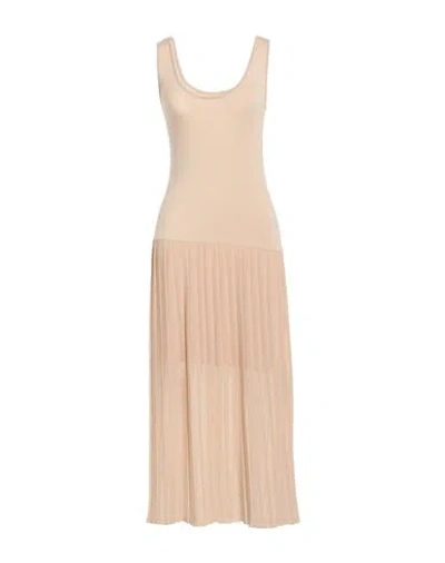 Kontatto Woman Midi Dress Beige Size Onesize Viscose, Elastane, Polyester
