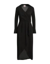 Kontatto Woman Midi Dress Black Size 6 Polyester