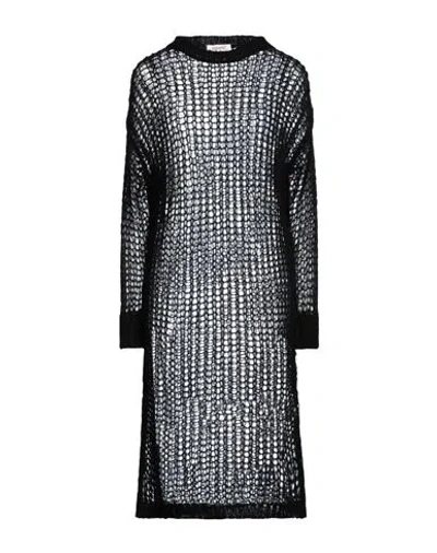 Kontatto Woman Midi Dress Black Size Onesize Acrylic, Mohair Wool, Polyamide
