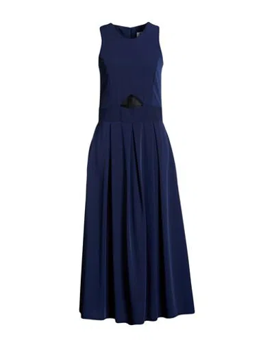 Kontatto Woman Midi Dress Blue Size 4 Polyester, Elastane