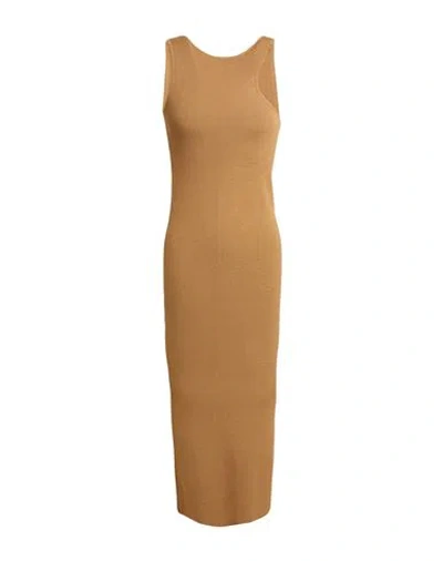 Kontatto Woman Midi Dress Camel Size Onesize Viscose, Acrylic, Elastane In Brown