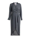Kontatto Woman Midi Dress Grey Size 6 Polyester