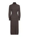 Kontatto Woman Midi Dress Khaki Size Onesize Polyamide, Merino Wool, Viscose, Cashmere In Brown