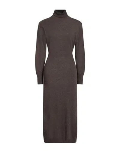 Kontatto Woman Midi Dress Khaki Size Onesize Polyamide, Merino Wool, Viscose, Cashmere In Brown