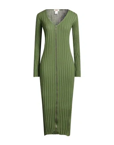 Kontatto Woman Midi Dress Light Green Size Onesize Cotton