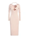 Kontatto Woman Midi Dress Light Pink Size Onesize Viscose, Acrylic, Elastane In Pink
