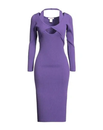 Kontatto Woman Midi Dress Purple Size Onesize Viscose, Acrylic, Elastane