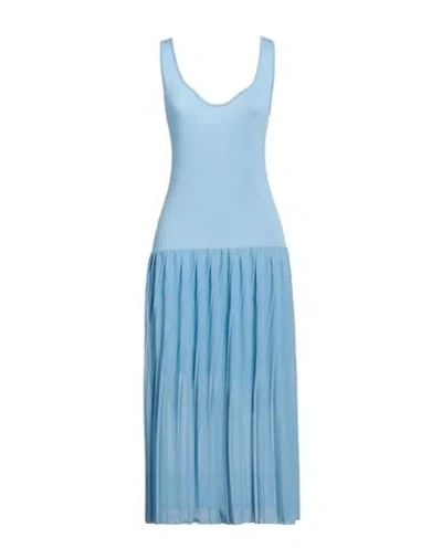 Kontatto Woman Midi Dress Sky Blue Size Onesize Viscose, Elastane