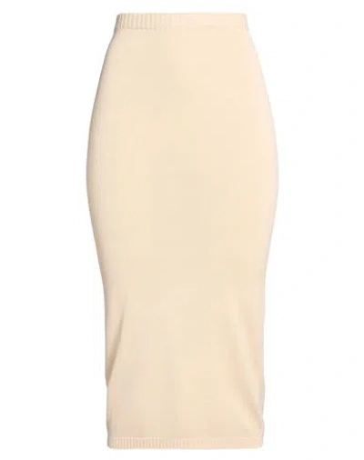 Kontatto Woman Midi Skirt Beige Size Onesize Viscose, Pbt - Polybutylene Terephthalate In Neutral