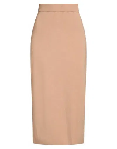 Kontatto Woman Midi Skirt Camel Size Onesize Viscose, Polyester In Neutral