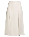 Kontatto Woman Midi Skirt Cream Size 8 Polyester, Viscose, Elastane In White