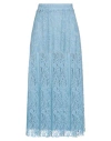 Kontatto Woman Midi Skirt Pastel Blue Size M Cotton, Polyester In Blue