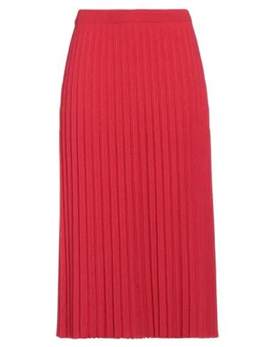 Kontatto Woman Midi Skirt Red Size Onesize Polyamide, Merino Wool, Viscose, Cashmere