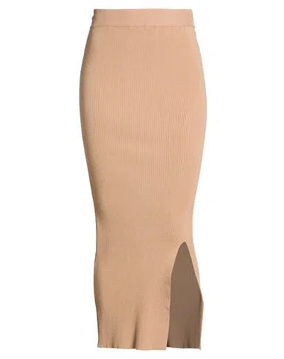 Kontatto Woman Midi Skirt Sand Size Onesize Viscose, Polyester In Beige