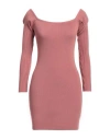 Kontatto Woman Mini Dress Antique Rose Size Onesize Viscose, Acrylic, Elastane In Pink