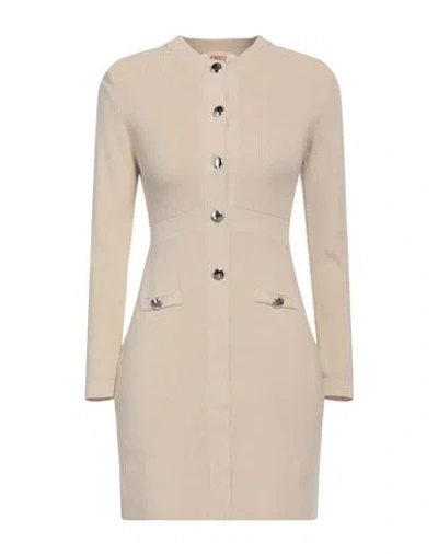 Kontatto Woman Mini Dress Beige Size Onesize Viscose, Acrylic, Elastane