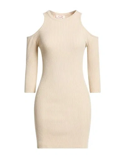 Kontatto Woman Mini Dress Beige Size Onesize Viscose, Acrylic, Elastane In Neutral