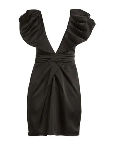 Kontatto Woman Mini Dress Black Size M Polyester, Elastane