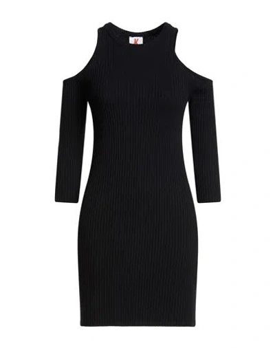 Kontatto Woman Mini Dress Black Size Onesize Viscose, Acrylic, Elastane In Blue