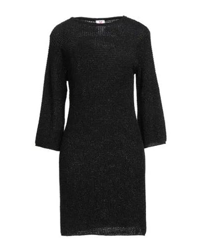 Kontatto Woman Mini Dress Black Size Onesize Viscose, Cotton, Metallic Fiber